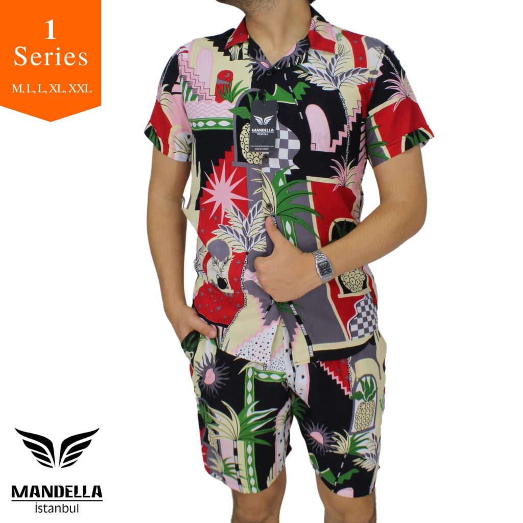 Short Sleeve Pant Set Blk main image 1